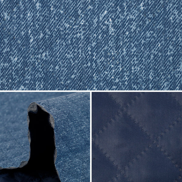 生地 『すごく水をはじく抗菌防臭超撥水ツイルキルト カットクロス 約128cm×80cm デニム調ブルー CQHP-DE-BL』