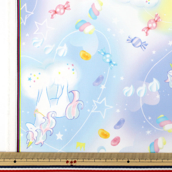 生地 『すごく水をはじく抗菌防臭超撥水ポリエステル カットクロス 約135cm×100cm ユニコーン ブルー C-HP-UN26-BL』