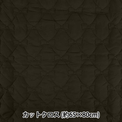 生地 『カジュアルキルト リボン 大 カットクロス 約65×80cm ブラック CQ-CA2-1BK』