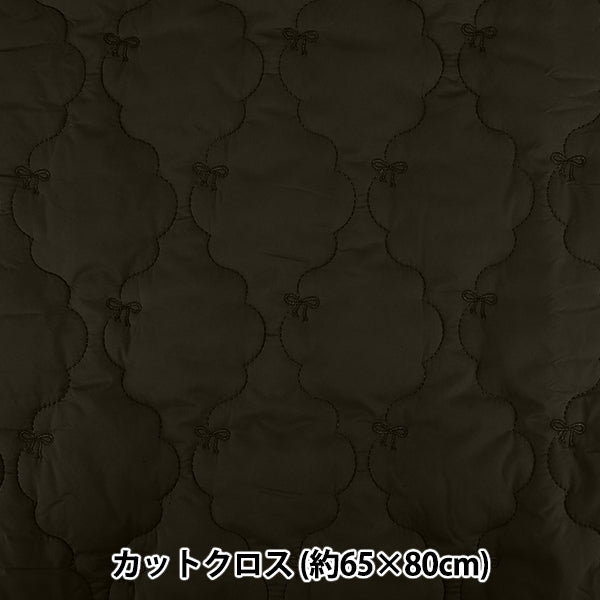 生地 『カジュアルキルト リボン 小 カットクロス 約65×80cm ブラック CQ-CA2-2BK』