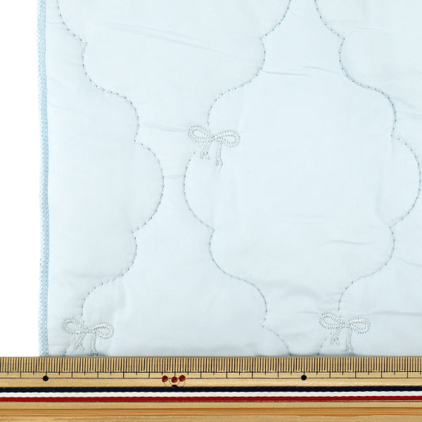 生地 『カジュアルキルト リボン 小 カットクロス 約65×80cm ライトブルー CQ-CA2-2LBL』