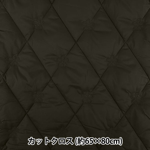 生地 『カジュアルキルト フラワー 小 カットクロス 約65×80cm ブラック CQ-CA2-3BK』