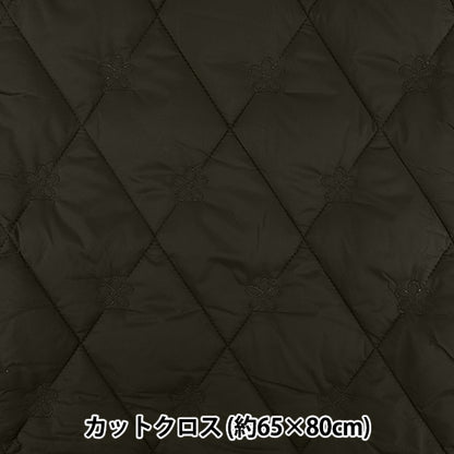 生地 『カジュアルキルト フラワー 小 カットクロス 約65×80cm ブラック CQ-CA2-3BK』