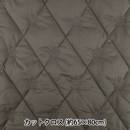 生地 『カジュアルキルト フラワー 小 カットクロス 約65×80cm チャコール CQ-CA2-3CH』
