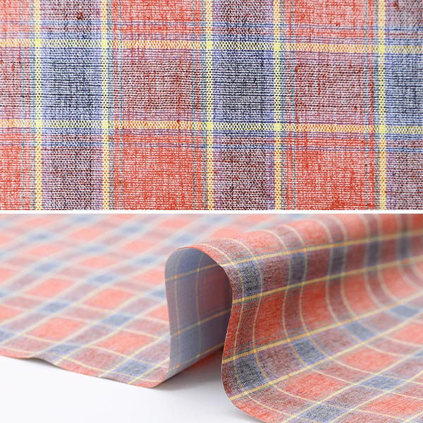 [Quantity starting from 5] Fabric "Mosquito-resistant laminated processing, yarn-dyed tartan, red RB-51010-501"