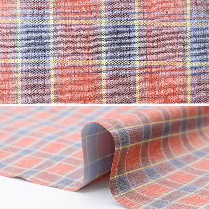 [Quantity starting from 5] Fabric "Mosquito-resistant laminated processing, yarn-dyed tartan, red RB-51010-501"