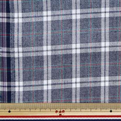 [Quantity starting from 5] Fabric "Mosquito-resistant laminated yarn-dyed tartan, blue RB-51010-504"