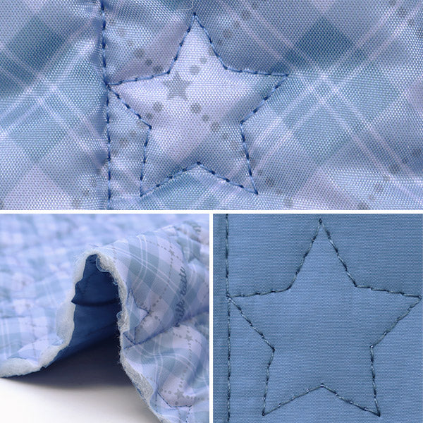 천・원단 "디자인 퀼트" 컷 천 약 130cm x 50cm 밀크 레이트 스타 스트라이프 블루 MLDQ-06"