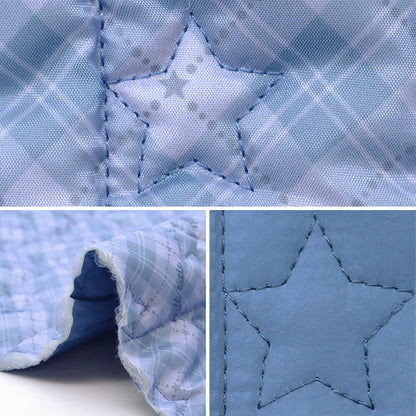 천・원단 "디자인 퀼트" 컷 천 약 130cm x 50cm 밀크 레이트 스타 스트라이프 블루 MLDQ-06"