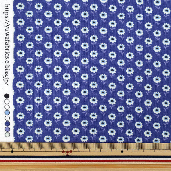 [Quantità da 5] Tessuto "Sharting Piccolo motivo floreale Navy 839034-A” YUWA Yuwa Shoten