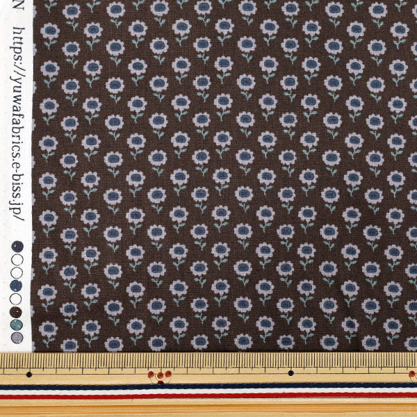 [Quantity from 5] Fabric "Sharting Small Floral Pattern Brown 839034-E” YUWA Yuwa Shoten