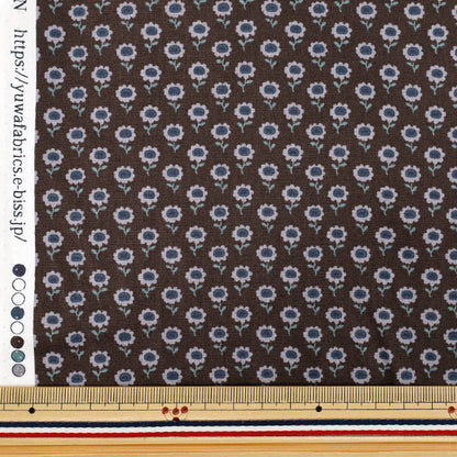 [Quantity from 5] Fabric "Sharting Small Floral Pattern Brown 839034-E” YUWA Yuwa Shoten