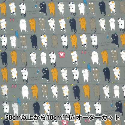 [Quantité à partir de 5] Tissu {NylonTaffetas Chat de lavage gris KTS6718-D" COTTON KOBAYASHI