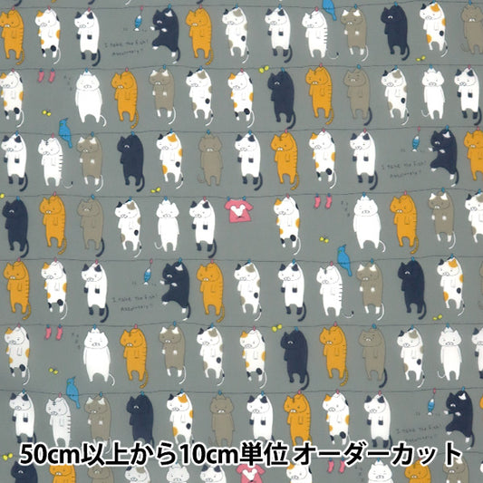[數量5起] 織物 『尼龍塔夫綢 水洗貓灰KTS6718-D" COTTON KOBAYASHI
