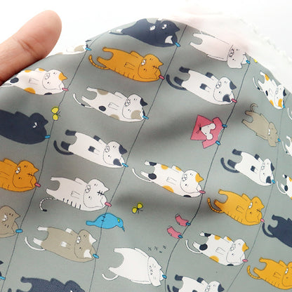 [Quantité à partir de 5] Tissu {NylonTaffetas Chat de lavage gris KTS6718-D" COTTON KOBAYASHI