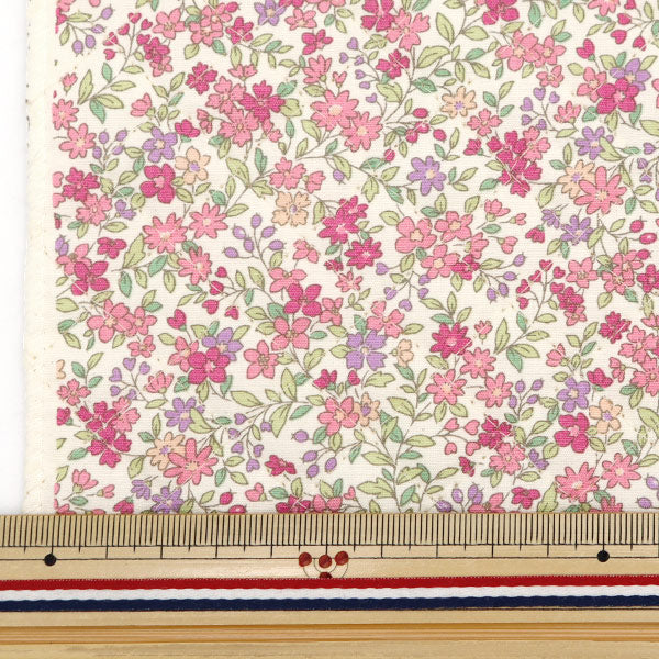 [Quantity from 5] Fabric "Broad quilt floral pattern pink QKTS2704-A" COTTON KOBAYASHI