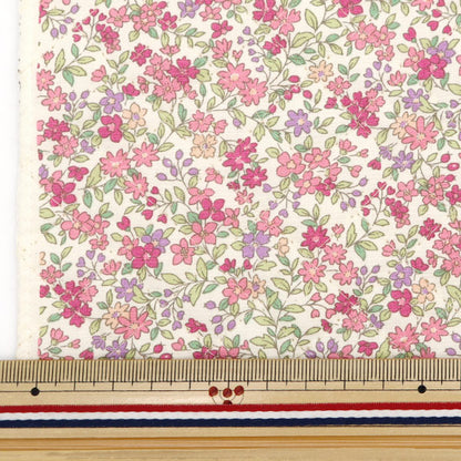 [Quantity from 5] Fabric "Broad quilt floral pattern pink QKTS2704-A" COTTON KOBAYASHI