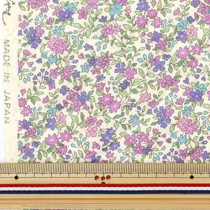 [Quantity from 5] Fabric "Broad quilt floral pattern purple QKTS2704-D" COTTON KOBAYASHI