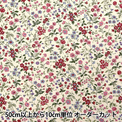 【数量5から】 生地 『ブロードキルト 花柄 レッド QKTS2568-A』 COTTON KOBAYASHI コットンこばやし 小林繊維