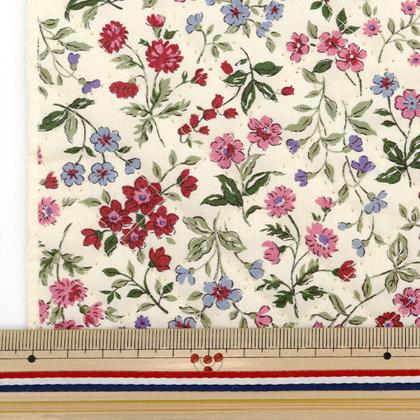 【数量5から】 生地 『ブロードキルト 花柄 レッド QKTS2568-A』 COTTON KOBAYASHI コットンこばやし 小林繊維