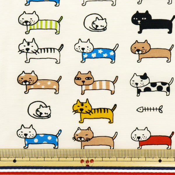 [Quantité à partir de 5] Tissu "Nylon Taslan a aligné Ivory KTS6728-A" COTTON KOBAYASHI