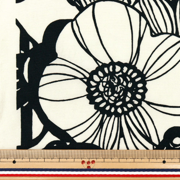 [数量从5开始] 织物 “ Suhakon Bloth Nylon Taslan” 艺术花卉 白色UP5947-A" COTTON KOBAYASHI