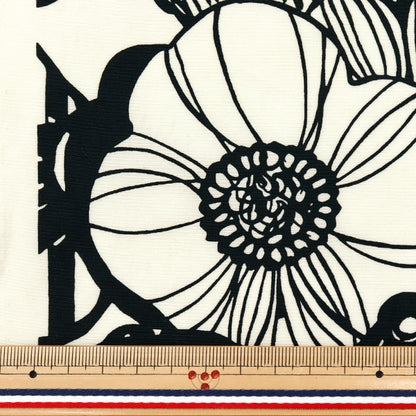 [数量从5开始] 织物 “ Suhakon Bloth Nylon Taslan” 艺术花卉 白色UP5947-A" COTTON KOBAYASHI