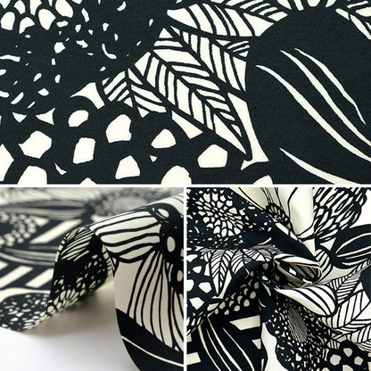 [数量从5开始] 织物 “ Suhakon Bloth Nylon Taslan” 艺术花卉 白色UP5947-A" COTTON KOBAYASHI