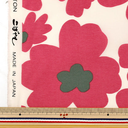 [الكمية من 5] الأقمشة "نايلون تسلان كبير بنمط زهور وردي KTS7144-A" COTTON KOBAYASHI