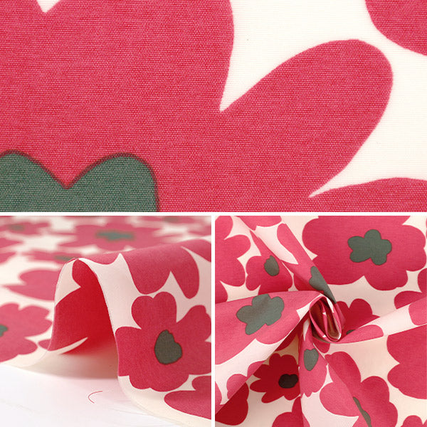 [الكمية من 5] الأقمشة "نايلون تسلان كبير بنمط زهور وردي KTS7144-A" COTTON KOBAYASHI