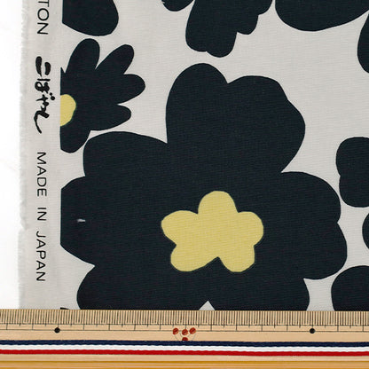 [الكمية من 5] الأقمشة "نايلون تسلان كبير بنقشة زهور أسود KTS7144-E" COTTON KOBAYASHI