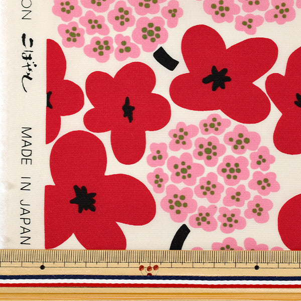 [الكمية من 5] الأقمشة “باقة من قماش أوهاياكو نايلون تاسلان نمط عاجي مصبوغ × أحمر UP5979-A" COTTON KOBAYASHI