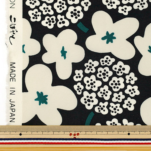 [الكمية من 5] الأقمشة "Uhayako القماش نايلون تاسلان بوكيه نمط أسود UP5979-E" COTTON KOBAYASHI