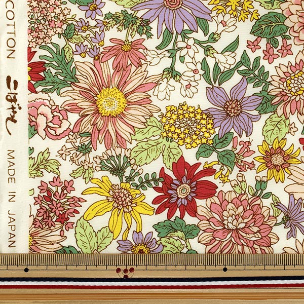 [الكمية من 5] الأقمشة "نايلون تاسلان متوسط نمط الزهرة وردي KTS7143-A" COTTON KOBAYASHI