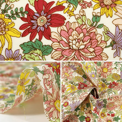 [الكمية من 5] الأقمشة "نايلون تاسلان متوسط نمط الزهرة وردي KTS7143-A" COTTON KOBAYASHI