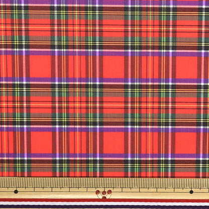 [Cantidad a partir de 5] Tela "Reubecho de tartán de nylon, cheque rojo 3328-2"