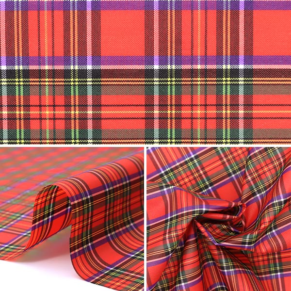 [Cantidad a partir de 5] Tela "Reubecho de tartán de nylon, cheque rojo 3328-2"