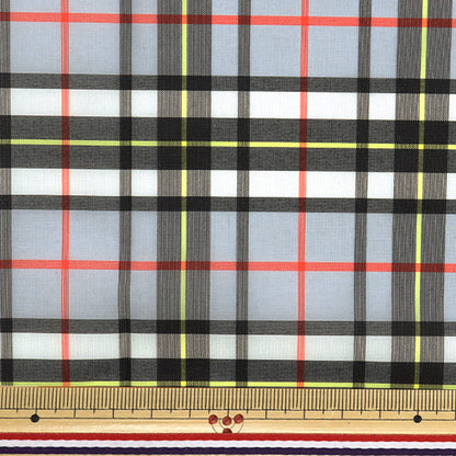 [Cantidad a partir de 5] Tela "Recubrimiento de tartán de nylon, gris x negro 3328-6"