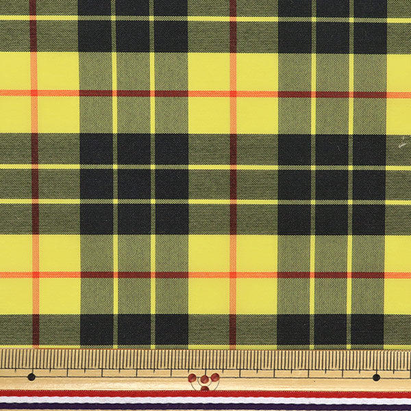 [Quantité à partir de 5] Tissu "Revêtement tartan en nylon, grand chèque jaune 3328-8"