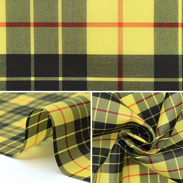 [Quantité à partir de 5] Tissu "Revêtement tartan en nylon, grand chèque jaune 3328-8"