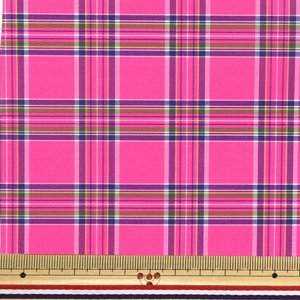 [Quantità a partire da 5] Tessuto "Nylon Tartan Coating Pink 3328-10"