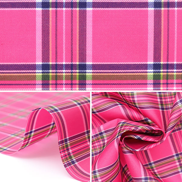[Quantità a partire da 5] Tessuto "Nylon Tartan Coating Pink 3328-10"