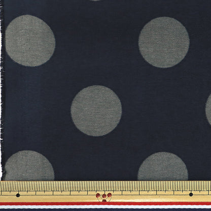 [From quantity 5]Fabric "nylonTaffetaPrinting Polka dots Navy x Gray SG-4000-D"