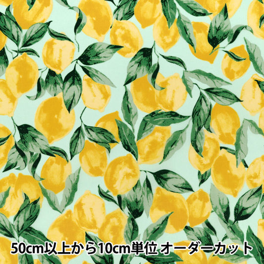 【数量5から】 生地 『ナイロンオックスプリント レモン ミント SG-174-D』