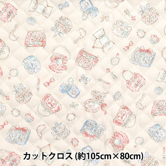 Ткань "Красочный холст"ОксфордСтеганая ювелирная коробка Отрезанная ткань Примерно 105 x 80 см. Натуральный Qcocan-Jew2na" KOKKA