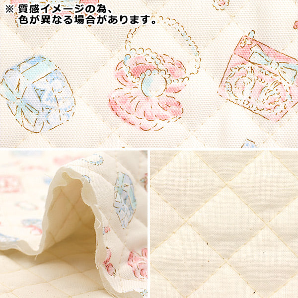 Fabric "Colorful Canvas"OxfordQuilted Jewelry Box Cut Cloth Approx. 105 x 80cm Pink QCOCAN-JEW2PI" KOKKA