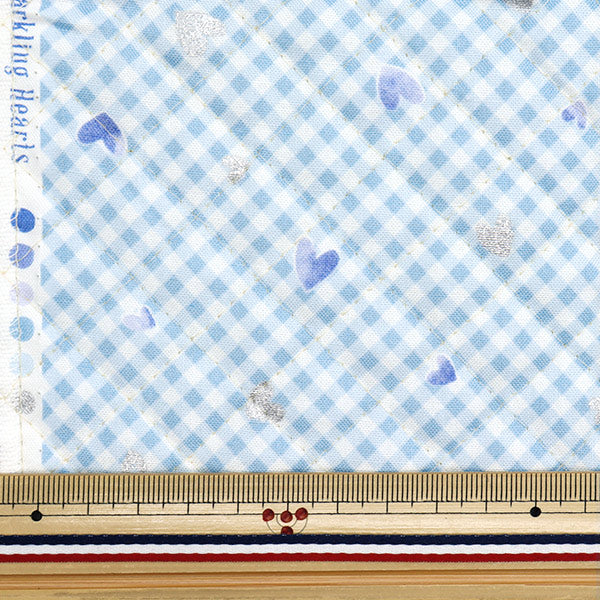 Fabric "Colorful Canvas"SheetingQuilt Sparkling Heart Cut Cloth Approx. 105 x 80cm Blue QCOCAN-HT-BL" KOKKA