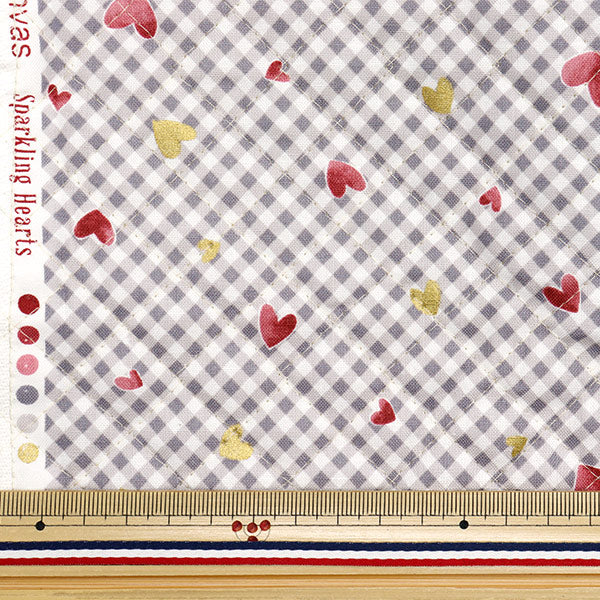 Fabric "Colorful Canvas"SheetingQuilt Sparkling Heart Cut Cloth Approx. 105 x 80cm Gray QCOCAN-HT-GY" KOKKA