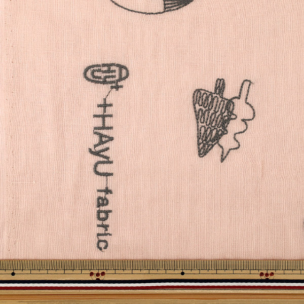 【数量5から】 生地 『HAyU Wガーゼ 刺繍doves ピンク EGX-7718-2B』 KOKKA コッカ