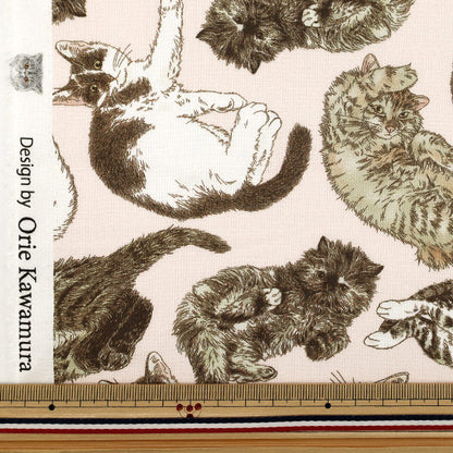 【数量5から】 生地 『365CAT.ART シーチング どこも猫だらけ EKX-1710-2A』 KOKKA コッカ